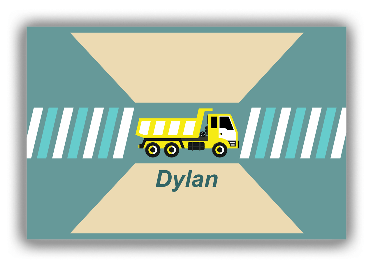 Personalized Construction Truck Canvas Wrap & Photo Print IV - Patina Background - Truck I - Front View
