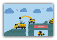 Thumbnail for Personalized Construction Truck Canvas Wrap & Photo Print VI - Blue Background - Front View