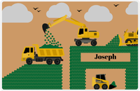 Thumbnail for Personalized Construction Placemat - Widgets - Brown Background with Green Widgets -  View