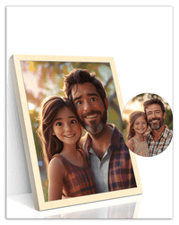 Thumbnail for Custom Cartoon Style Poster Prints - Turn Your Photos into Personalized Wall Art for Family, Pet, Wedding Pictures, Unique Poster Gifts for Birthday, Dog Lovers, Keepsake Home Decor, Special Photo Art - Front View