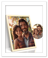 Thumbnail for Custom Cartoon Style Poster Prints - Turn Your Photos into Personalized Wall Art for Family, Pet, Wedding Pictures, Unique Poster Gifts for Birthday, Dog Lovers, Keepsake Home Decor, Special Photo Art - Front View