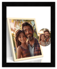 Thumbnail for Custom Cartoon Style Poster Prints - Turn Your Photos into Personalized Wall Art for Family, Pet, Wedding Pictures, Unique Poster Gifts for Birthday, Dog Lovers, Keepsake Home Decor, Special Photo Art - Front View