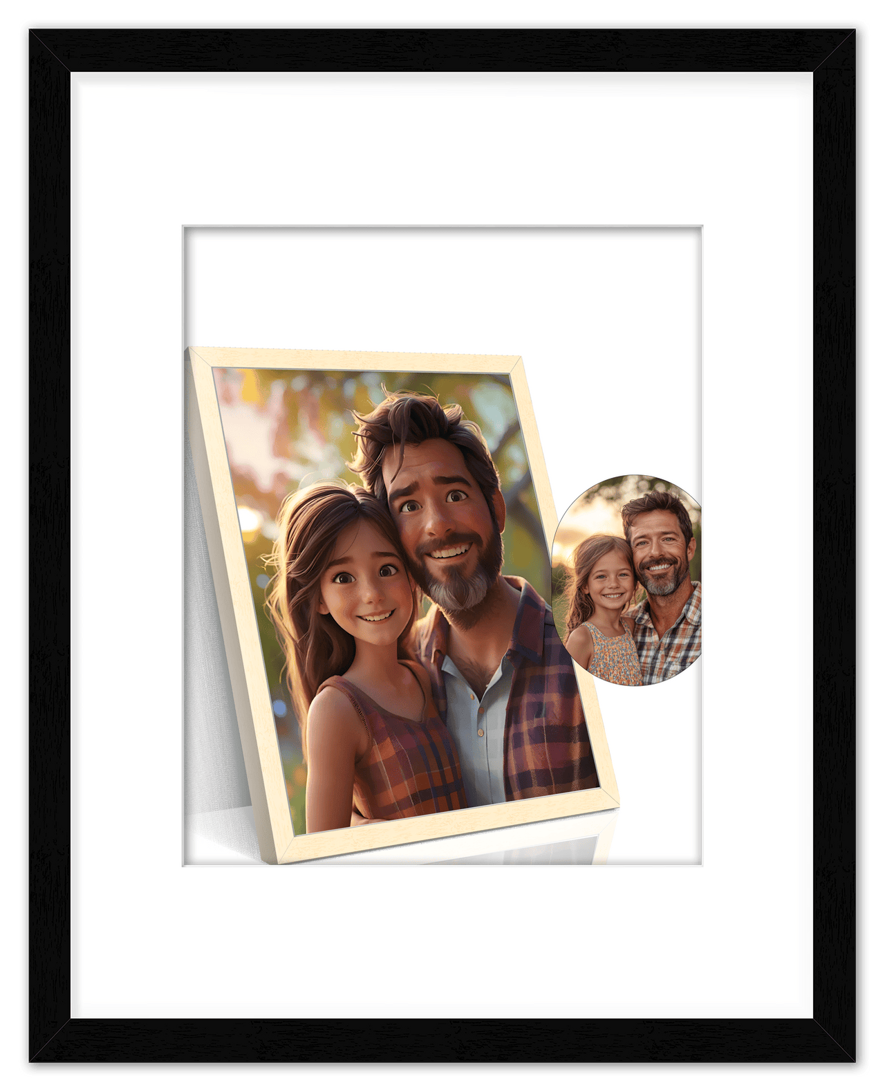 Custom Cartoon Style Poster Prints - Turn Your Photos into Personalized Wall Art for Family, Pet, Wedding Pictures, Unique Poster Gifts for Birthday, Dog Lovers, Keepsake Home Decor, Special Photo Art - Front View