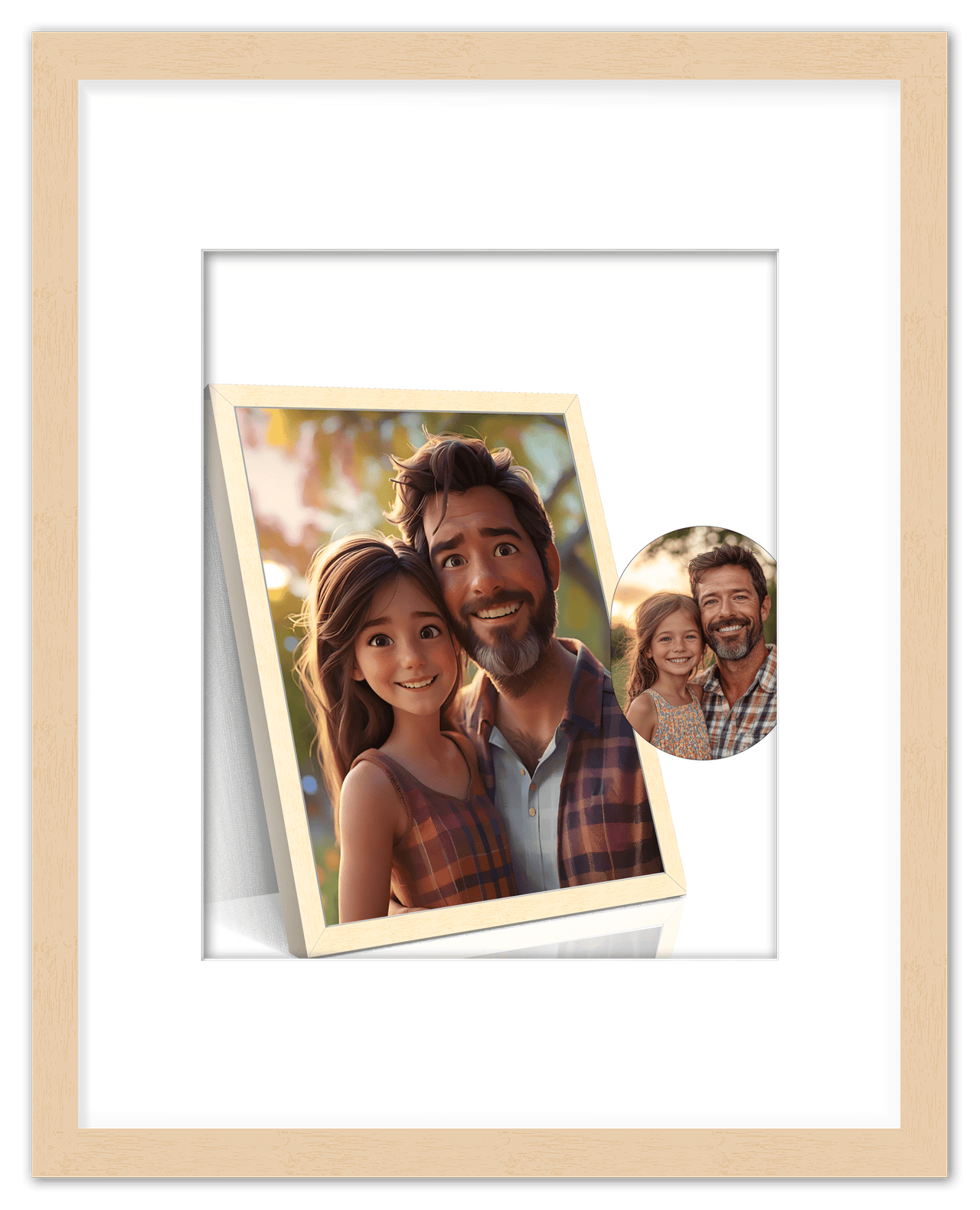 Custom Cartoon Style Poster Prints - Turn Your Photos into Personalized Wall Art for Family, Pet, Wedding Pictures, Unique Poster Gifts for Birthday, Dog Lovers, Keepsake Home Decor, Special Photo Art - Front View