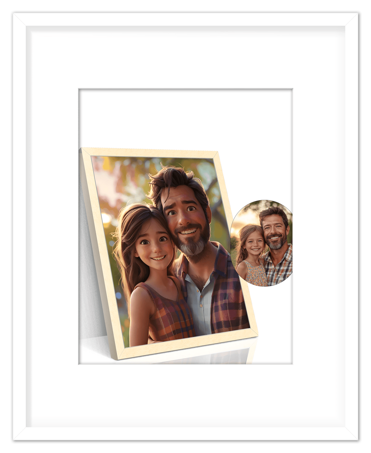 Custom Cartoon Style Poster Prints - Turn Your Photos into Personalized Wall Art for Family, Pet, Wedding Pictures, Unique Poster Gifts for Birthday, Dog Lovers, Keepsake Home Decor, Special Photo Art - Front View