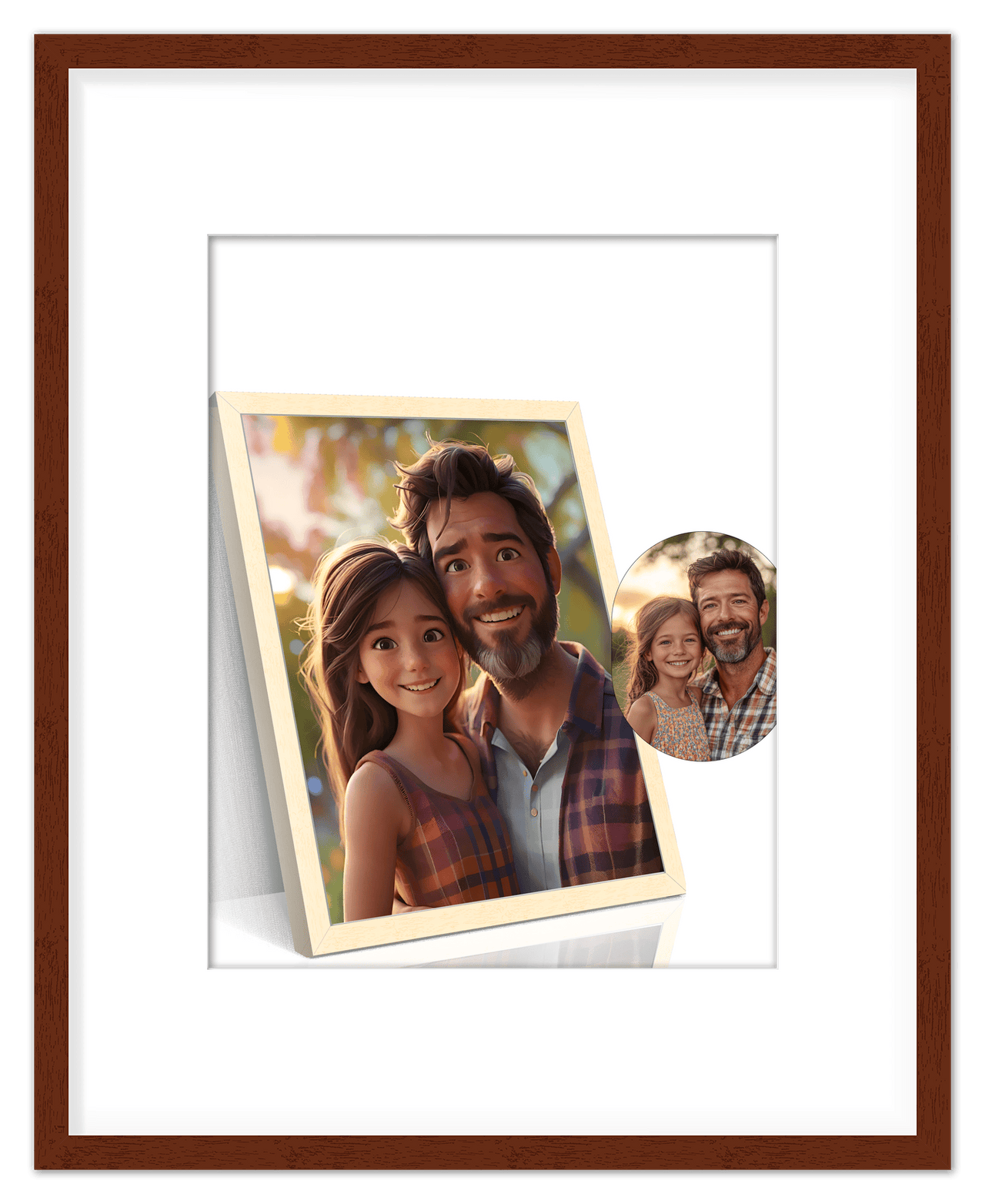 Custom Cartoon Style Poster Prints - Turn Your Photos into Personalized Wall Art for Family, Pet, Wedding Pictures, Unique Poster Gifts for Birthday, Dog Lovers, Keepsake Home Decor, Special Photo Art - Front View