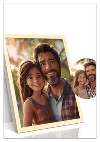 Thumbnail for Custom Cartoon Style Poster Prints - Turn Your Photos into Personalized Wall Art for Family, Pet, Wedding Pictures, Unique Poster Gifts for Birthday, Dog Lovers, Keepsake Home Decor, Special Photo Art - Front View