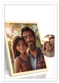 Thumbnail for Custom Cartoon Style Poster Prints - Turn Your Photos into Personalized Wall Art for Family, Pet, Wedding Pictures, Unique Poster Gifts for Birthday, Dog Lovers, Keepsake Home Decor, Special Photo Art - Front View