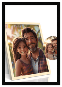 Thumbnail for Custom Cartoon Style Poster Prints - Turn Your Photos into Personalized Wall Art for Family, Pet, Wedding Pictures, Unique Poster Gifts for Birthday, Dog Lovers, Keepsake Home Decor, Special Photo Art - Front View