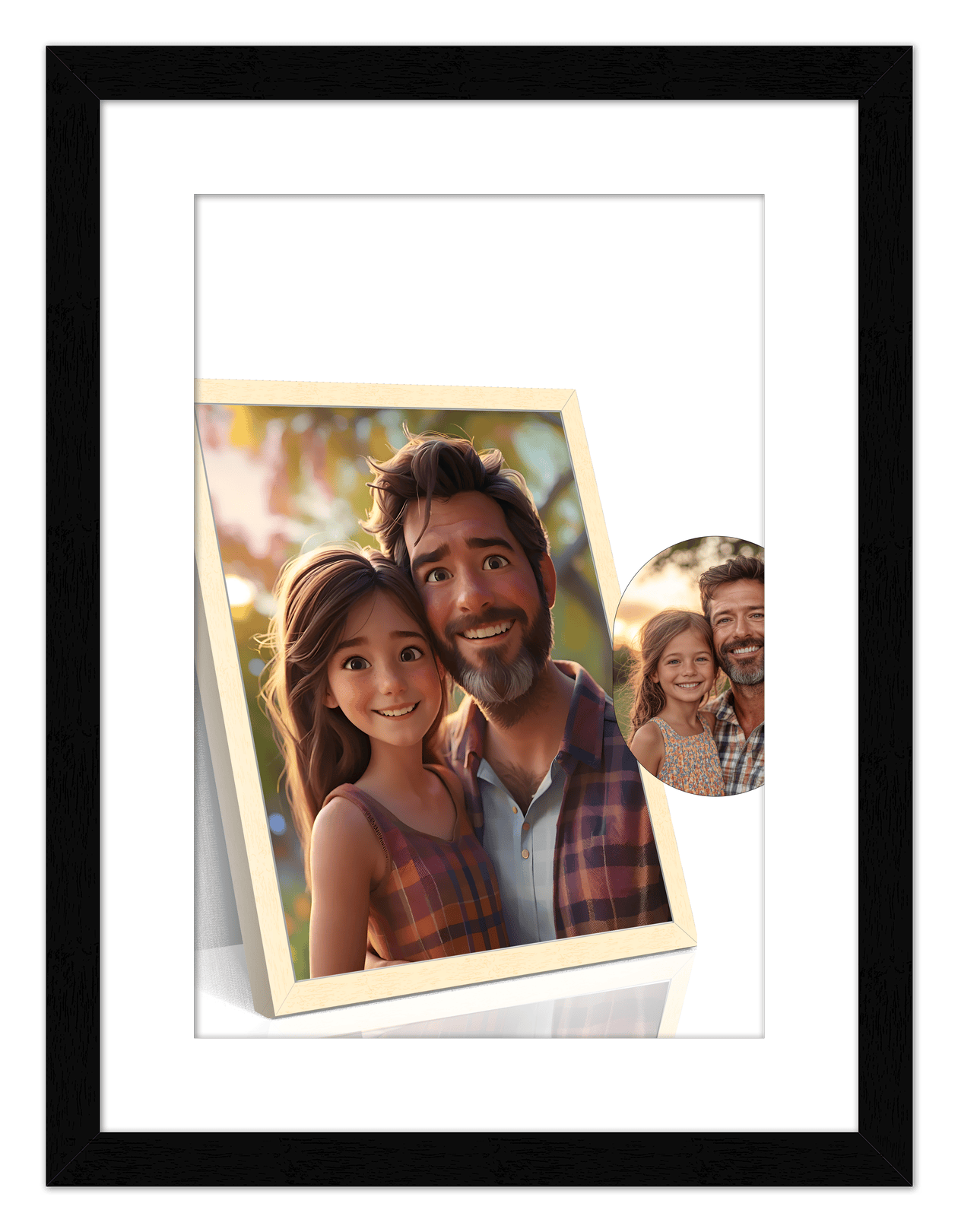 Custom Cartoon Style Poster Prints - Turn Your Photos into Personalized Wall Art for Family, Pet, Wedding Pictures, Unique Poster Gifts for Birthday, Dog Lovers, Keepsake Home Decor, Special Photo Art - Front View