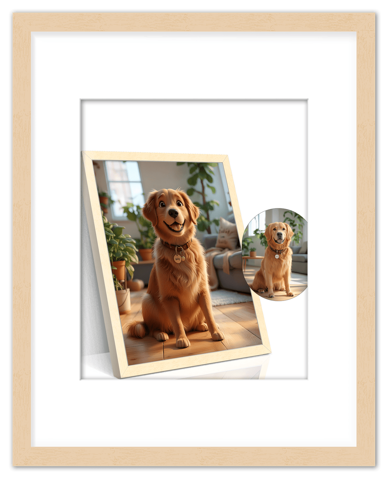 Custom Cartoon Style Poster Prints - Turn Your Photos into Personalized Wall Art for Family, Pet, Wedding Pictures, Unique Poster Gifts for Birthday, Dog Lovers, Keepsake Home Decor, Special Photo Art - Front View