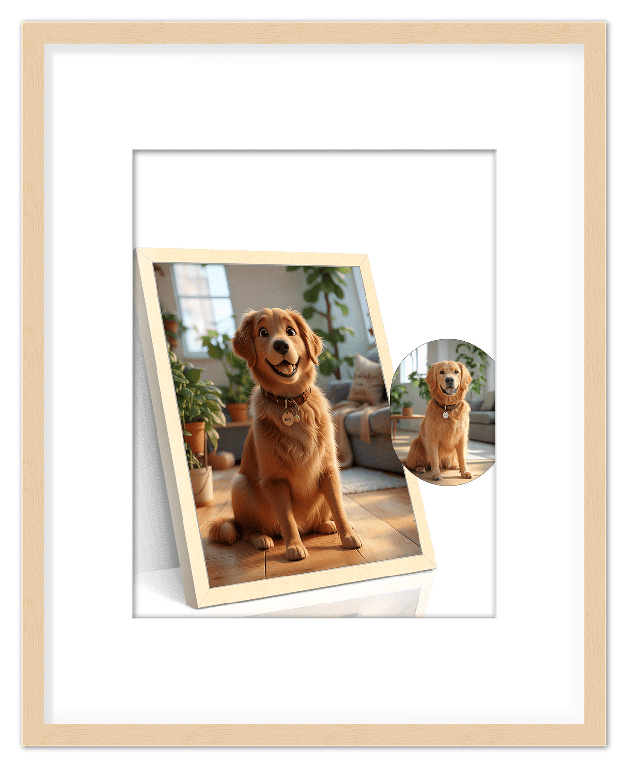 Custom Cartoon Style Poster Prints - Turn Your Photos into Personalized Wall Art for Family, Pet, Wedding Pictures, Unique Poster Gifts for Birthday, Dog Lovers, Keepsake Home Decor, Special Photo Art - Front View