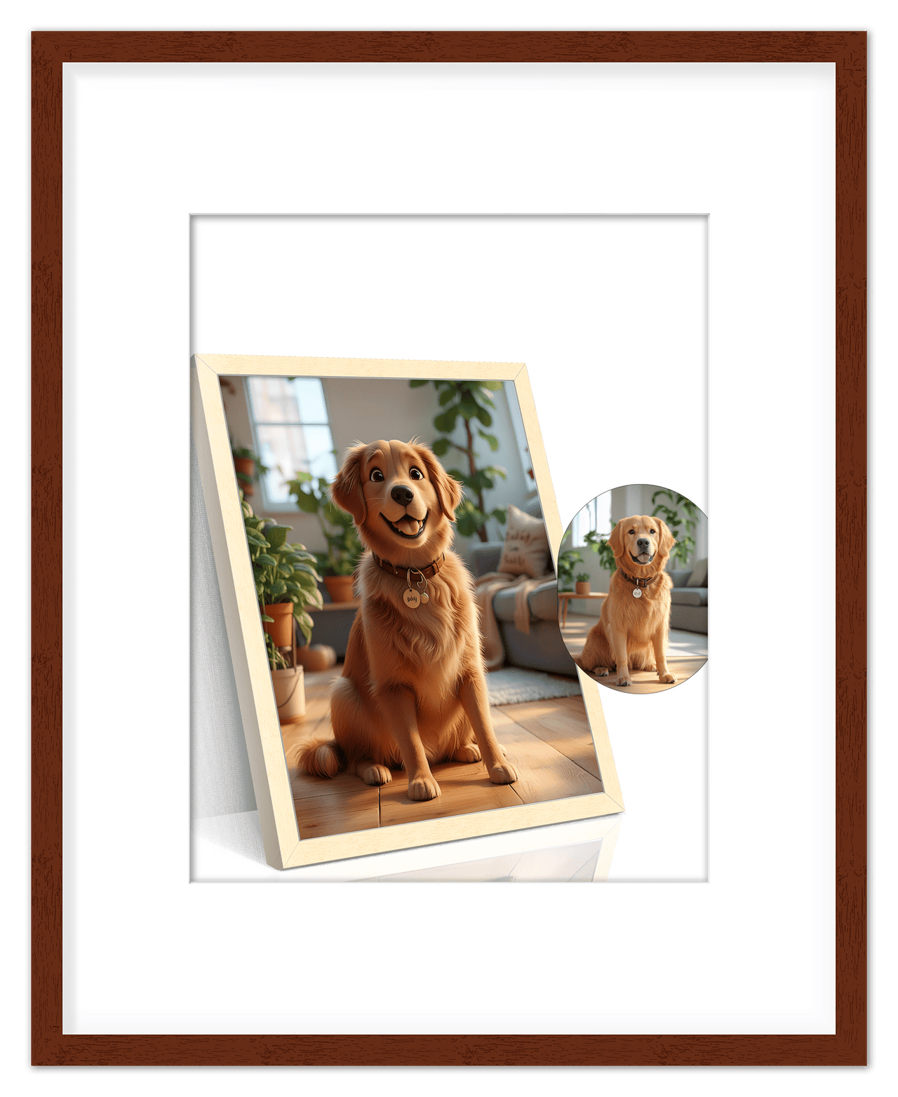 Custom Cartoon Style Poster Prints - Turn Your Photos into Personalized Wall Art for Family, Pet, Wedding Pictures, Unique Poster Gifts for Birthday, Dog Lovers, Keepsake Home Decor, Special Photo Art - Front View