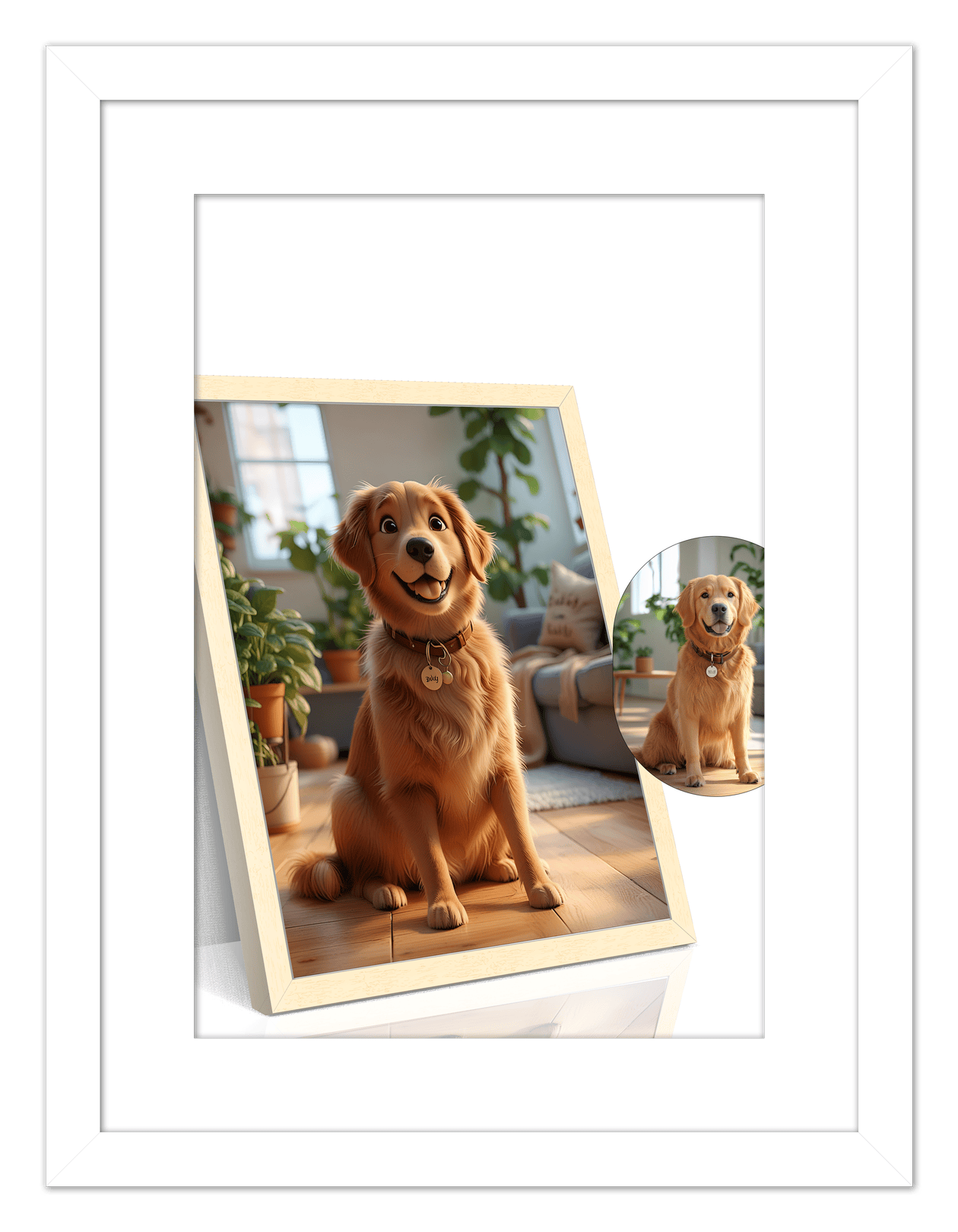 Custom Cartoon Style Poster Prints - Turn Your Photos into Personalized Wall Art for Family, Pet, Wedding Pictures, Unique Poster Gifts for Birthday, Dog Lovers, Keepsake Home Decor, Special Photo Art - Front View