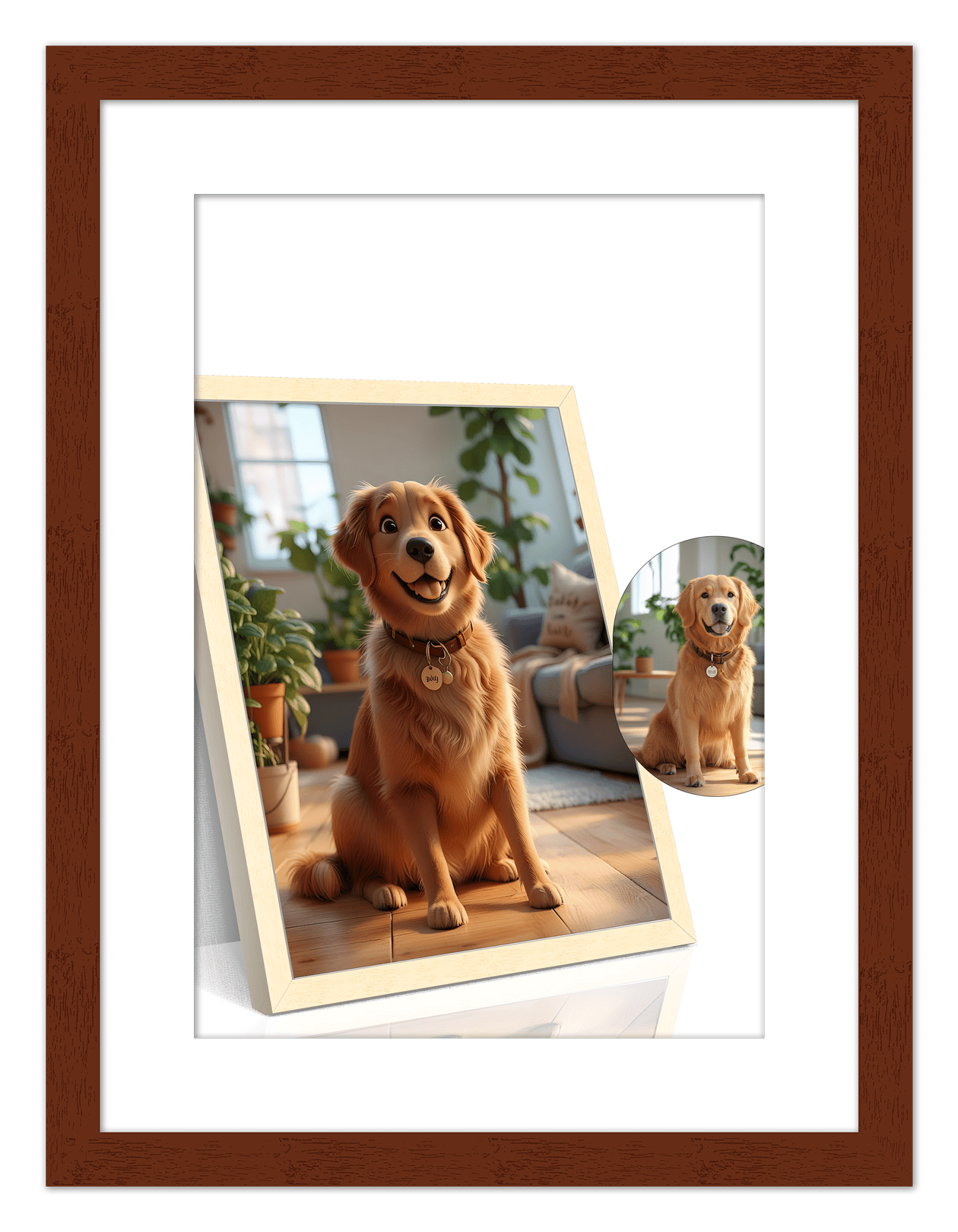 Custom Cartoon Style Poster Prints - Turn Your Photos into Personalized Wall Art for Family, Pet, Wedding Pictures, Unique Poster Gifts for Birthday, Dog Lovers, Keepsake Home Decor, Special Photo Art - Front View