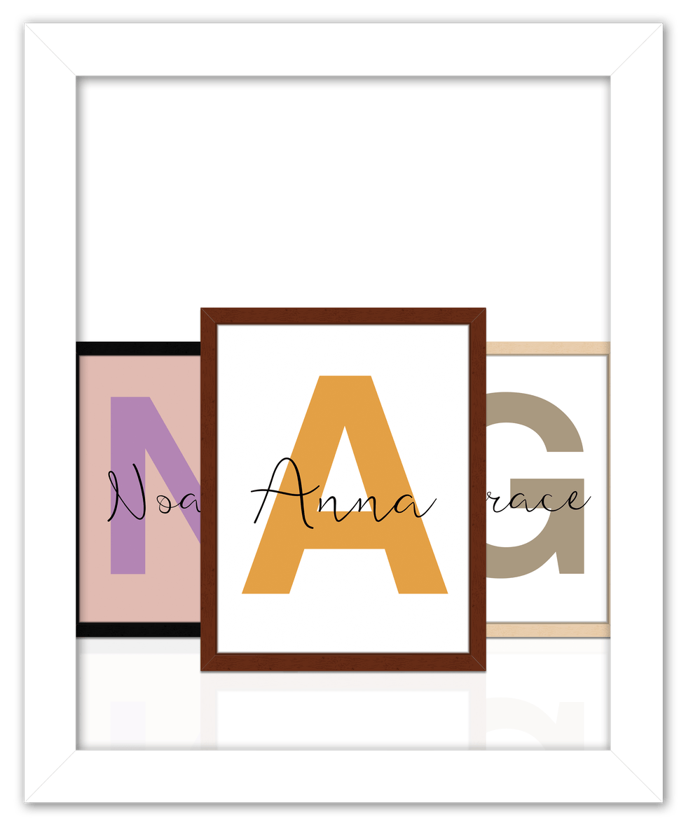 Customized Name Wall Art Decor with Large Initial - Personalized Kids Room, Nursery Wall Letters, Boys & Girls Bedroom Sign, Home Baby Princess Room Decor, Men & Women Decorative Signs, Own Your Space - Front View