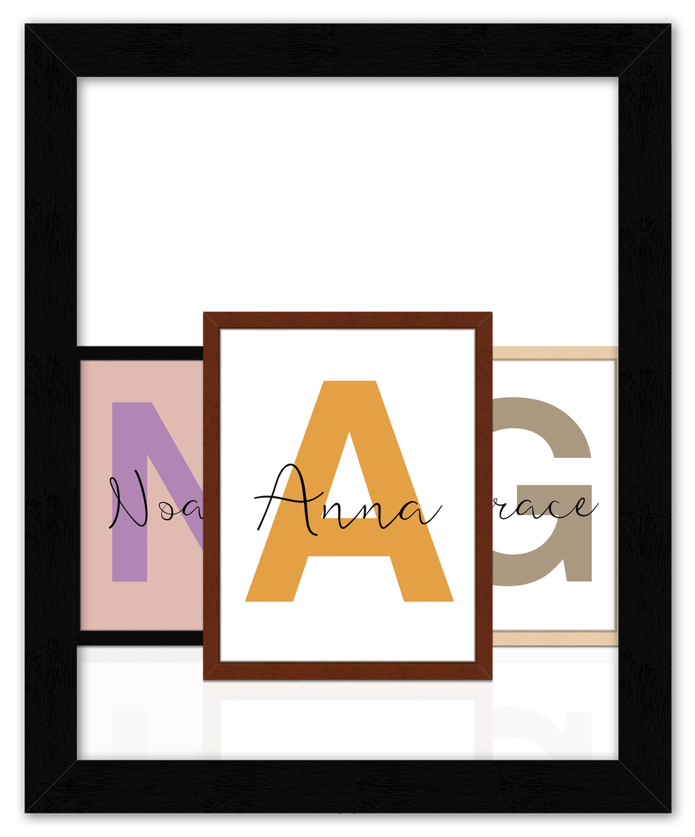 Customized Name Wall Art Decor with Large Initial - Personalized Kids Room, Nursery Wall Letters, Boys & Girls Bedroom Sign, Home Baby Princess Room Decor, Men & Women Decorative Signs, Own Your Space - Front View