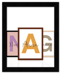 Thumbnail for Customized Name Wall Art Decor with Large Initial - Personalized Kids Room, Nursery Wall Letters, Boys & Girls Bedroom Sign, Home Baby Princess Room Decor, Men & Women Decorative Signs, Own Your Space - Front View