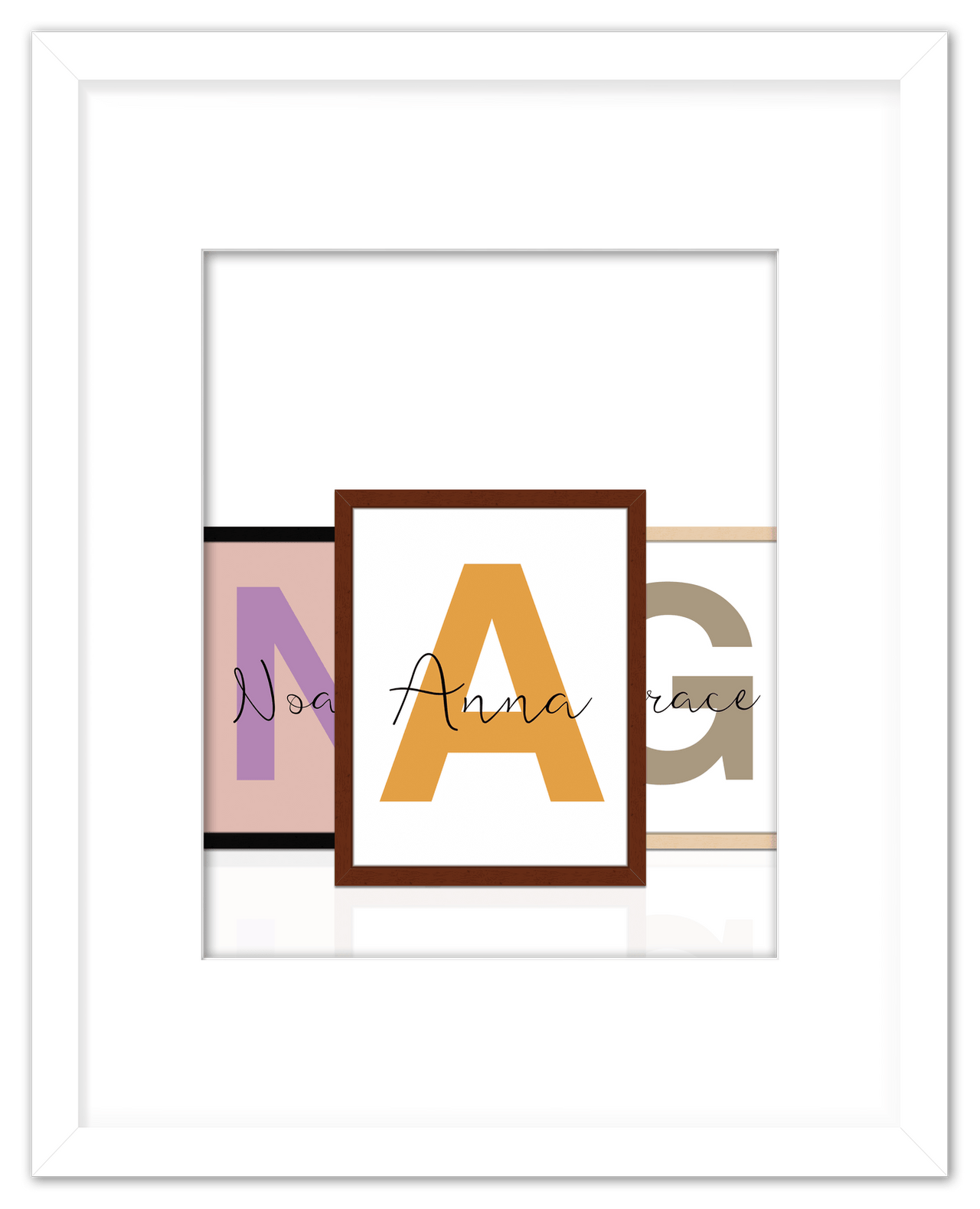 Customized Name Wall Art Decor with Large Initial - Personalized Kids Room, Nursery Wall Letters, Boys & Girls Bedroom Sign, Home Baby Princess Room Decor, Men & Women Decorative Signs, Own Your Space - Front View