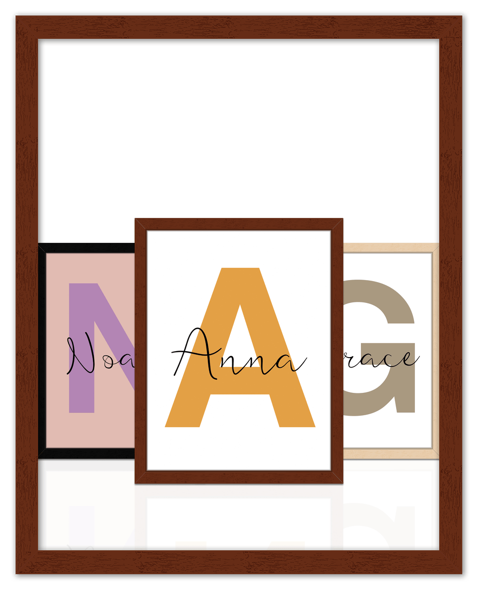 Customized Name Wall Art Decor with Large Initial - Personalized Kids Room, Nursery Wall Letters, Boys & Girls Bedroom Sign, Home Baby Princess Room Decor, Men & Women Decorative Signs, Own Your Space - Front View