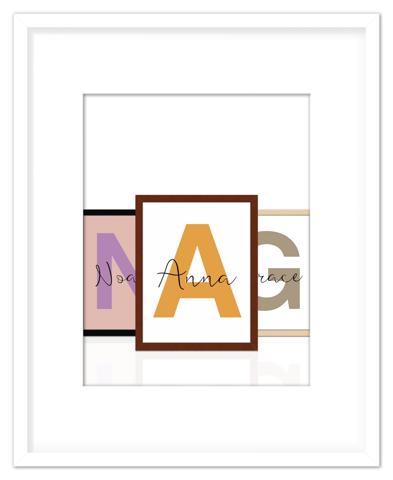 Customized Name Wall Art Decor with Large Initial - Personalized Kids Room, Nursery Wall Letters, Boys & Girls Bedroom Sign, Home Baby Princess Room Decor, Men & Women Decorative Signs, Own Your Space - Front View