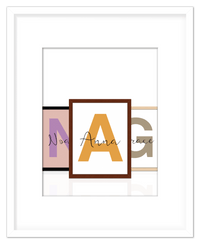 Thumbnail for Customized Name Wall Art Decor with Large Initial - Personalized Kids Room, Nursery Wall Letters, Boys & Girls Bedroom Sign, Home Baby Princess Room Decor, Men & Women Decorative Signs, Own Your Space - Front View