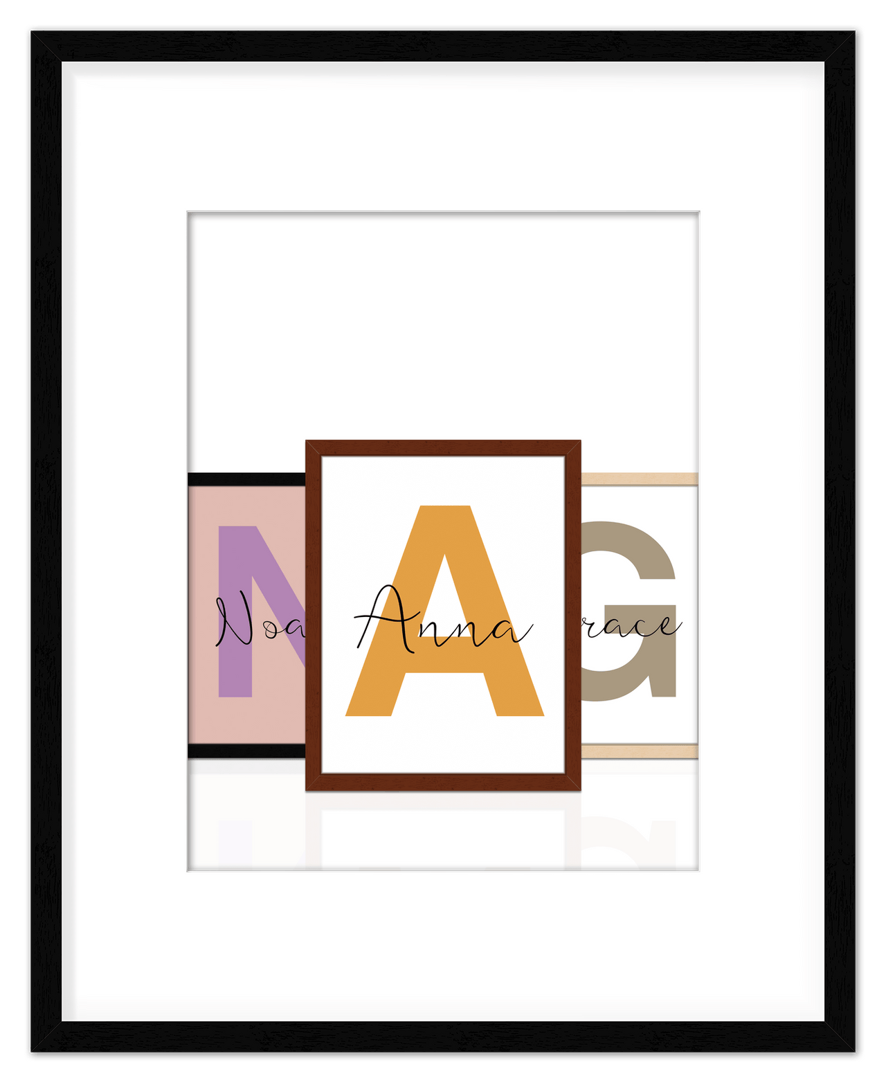 Customized Name Wall Art Decor with Large Initial - Personalized Kids Room, Nursery Wall Letters, Boys & Girls Bedroom Sign, Home Baby Princess Room Decor, Men & Women Decorative Signs, Own Your Space - Front View