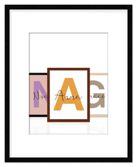 Thumbnail for Customized Name Wall Art Decor with Large Initial - Personalized Kids Room, Nursery Wall Letters, Boys & Girls Bedroom Sign, Home Baby Princess Room Decor, Men & Women Decorative Signs, Own Your Space - Front View