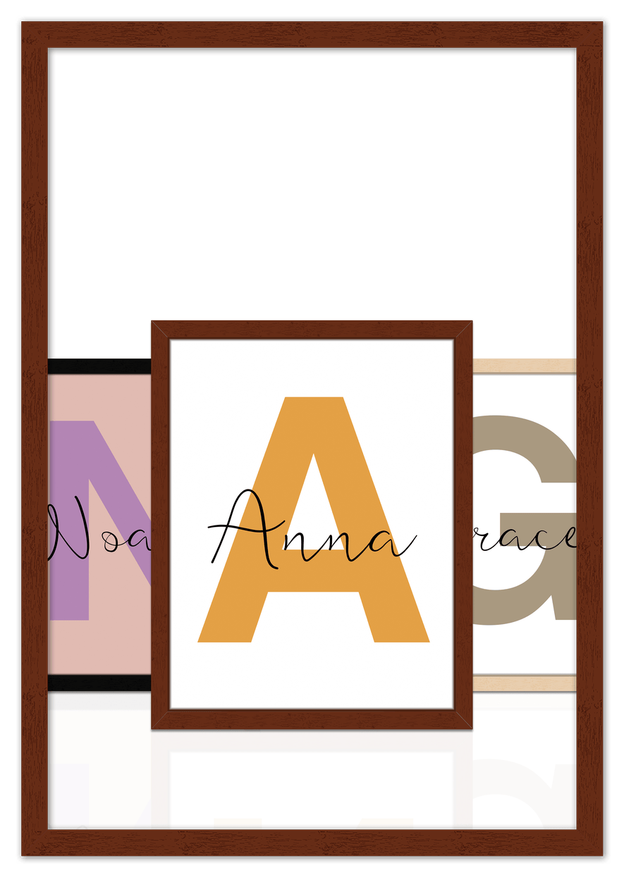 Customized Name Wall Art Decor with Large Initial - Personalized Kids Room, Nursery Wall Letters, Boys & Girls Bedroom Sign, Home Baby Princess Room Decor, Men & Women Decorative Signs, Own Your Space - Front View