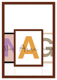 Thumbnail for Customized Name Wall Art Decor with Large Initial - Personalized Kids Room, Nursery Wall Letters, Boys & Girls Bedroom Sign, Home Baby Princess Room Decor, Men & Women Decorative Signs, Own Your Space - Front View