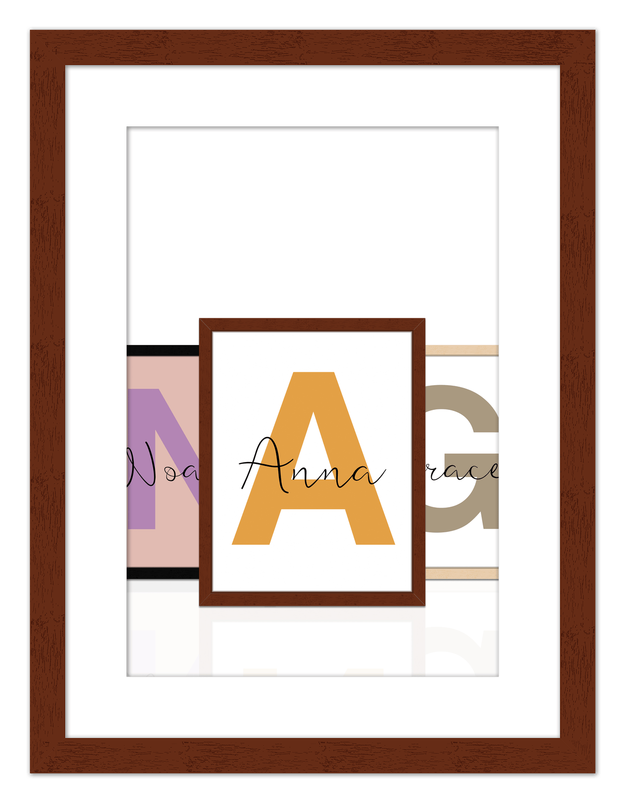 Customized Name Wall Art Decor with Large Initial - Personalized Kids Room, Nursery Wall Letters, Boys & Girls Bedroom Sign, Home Baby Princess Room Decor, Men & Women Decorative Signs, Own Your Space - Front View