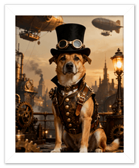 Thumbnail for Custom Steampunk Victorian Pet Portrait From Photo - Personalized Animal Wall Art Print, Funny Dog Artwork Decor, Unique Cat Lover Gifts, Vintage Home Poster for Kids Room, Nursery, Bedroom, Office - Front View