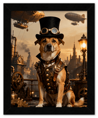Thumbnail for Custom Steampunk Victorian Pet Portrait From Photo - Personalized Animal Wall Art Print, Funny Dog Artwork Decor, Unique Cat Lover Gifts, Vintage Home Poster for Kids Room, Nursery, Bedroom, Office - Front View