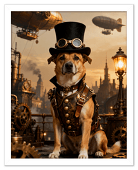 Thumbnail for Custom Steampunk Victorian Pet Portrait From Photo - Personalized Animal Wall Art Print, Funny Dog Artwork Decor, Unique Cat Lover Gifts, Vintage Home Poster for Kids Room, Nursery, Bedroom, Office - Front View