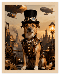 Thumbnail for Custom Steampunk Victorian Pet Portrait From Photo - Personalized Animal Wall Art Print, Funny Dog Artwork Decor, Unique Cat Lover Gifts, Vintage Home Poster for Kids Room, Nursery, Bedroom, Office - Front View