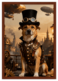 Thumbnail for Custom Steampunk Victorian Pet Portrait From Photo - Personalized Animal Wall Art Print, Funny Dog Artwork Decor, Unique Cat Lover Gifts, Vintage Home Poster for Kids Room, Nursery, Bedroom, Office - Front View
