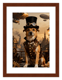 Thumbnail for Custom Steampunk Victorian Pet Portrait From Photo - Personalized Animal Wall Art Print, Funny Dog Artwork Decor, Unique Cat Lover Gifts, Vintage Home Poster for Kids Room, Nursery, Bedroom, Office - Front View