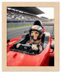 Thumbnail for Custom Pet Race Car Driver Portrait – Personalized Racer Dog Wall Art, Unique Cat Lovers Gifts, Funny Animal Print, Racing Home Decor Poster for Living Room, Bedroom, Office, Quirky Humor Artwork - Front View