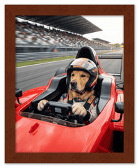Thumbnail for Custom Pet Race Car Driver Portrait – Personalized Racer Dog Wall Art, Unique Cat Lovers Gifts, Funny Animal Print, Racing Home Decor Poster for Living Room, Bedroom, Office, Quirky Humor Artwork - Front View