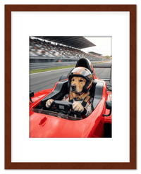 Thumbnail for Custom Pet Race Car Driver Portrait – Personalized Racer Dog Wall Art, Unique Cat Lovers Gifts, Funny Animal Print, Racing Home Decor Poster for Living Room, Bedroom, Office, Quirky Humor Artwork - Front View