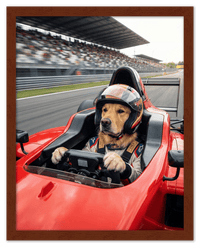 Thumbnail for Custom Pet Race Car Driver Portrait – Personalized Racer Dog Wall Art, Unique Cat Lovers Gifts, Funny Animal Print, Racing Home Decor Poster for Living Room, Bedroom, Office, Quirky Humor Artwork - Front View