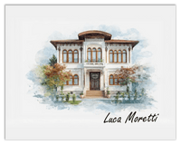 Thumbnail for Custom Watercolor House Portrait with Name - Personalized Residence Wall Art for Living Room, Create Your Own Artwork from Photo, Perfect Housewarming Gifts for New Homeowner, Modern Home Decor Poster - Front View