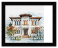 Thumbnail for Custom Watercolor House Portrait with Name - Personalized Residence Wall Art for Living Room, Create Your Own Artwork from Photo, Perfect Housewarming Gifts for New Homeowner, Modern Home Decor Poster - Front View