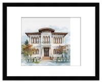 Thumbnail for Custom Watercolor House Portrait with Name - Personalized Residence Wall Art for Living Room, Create Your Own Artwork from Photo, Perfect Housewarming Gifts for New Homeowner, Modern Home Decor Poster - Front View