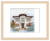 Thumbnail for Custom Watercolor House Portrait with Name - Personalized Residence Wall Art for Living Room, Create Your Own Artwork from Photo, Perfect Housewarming Gifts for New Homeowner, Modern Home Decor Poster - Front View