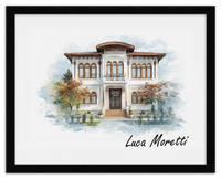 Thumbnail for Custom Watercolor House Portrait with Name - Personalized Residence Wall Art for Living Room, Create Your Own Artwork from Photo, Perfect Housewarming Gifts for New Homeowner, Modern Home Decor Poster - Front View