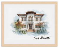 Thumbnail for Custom Watercolor House Portrait with Name - Personalized Residence Wall Art for Living Room, Create Your Own Artwork from Photo, Perfect Housewarming Gifts for New Homeowner, Modern Home Decor Poster - Front View