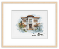 Thumbnail for Custom Watercolor House Portrait with Name - Personalized Residence Wall Art for Living Room, Create Your Own Artwork from Photo, Perfect Housewarming Gifts for New Homeowner, Modern Home Decor Poster - Front View