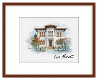 Thumbnail for Custom Watercolor House Portrait with Name - Personalized Residence Wall Art for Living Room, Create Your Own Artwork from Photo, Perfect Housewarming Gifts for New Homeowner, Modern Home Decor Poster - Front View