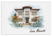 Thumbnail for Custom Watercolor House Portrait with Name - Personalized Residence Wall Art for Living Room, Create Your Own Artwork from Photo, Perfect Housewarming Gifts for New Homeowner, Modern Home Decor Poster - Front View